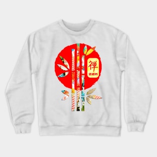 Japanese Zen Kanji Word Symbol Bamboo Enso Circle 239 Crewneck Sweatshirt